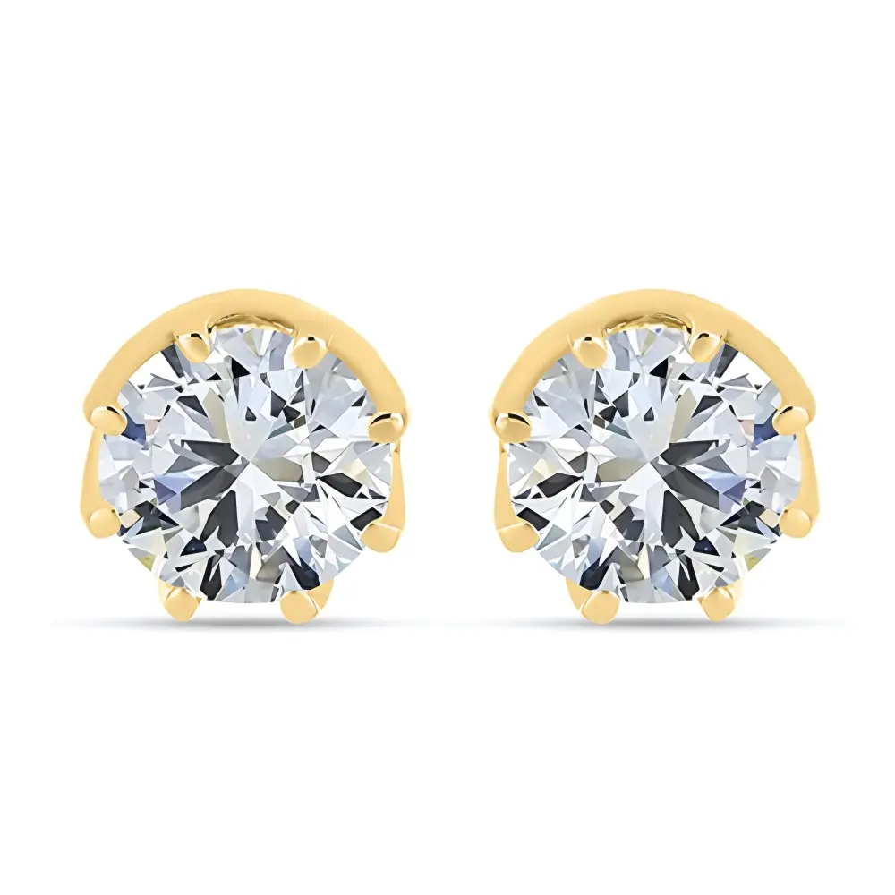 BUY NATURAL WHITE TOPAZ GEMSTONE EARRING IN 14K GOLD